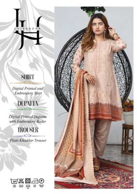 Laiba Hoor Khaddar Print Embroidered Collection Vol-1 Design 15
