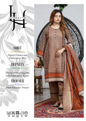Laiba Hoor Khaddar Print Embroidered Collection Vol-1 Design 16