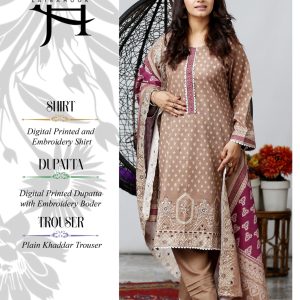 Laiba Hoor Khaddar Print Embroidered Collection Vol-1 Design 2