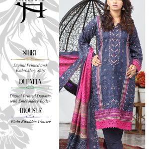 Laiba Hoor Khaddar Print Embroidered Collection Vol-1 Design 9
